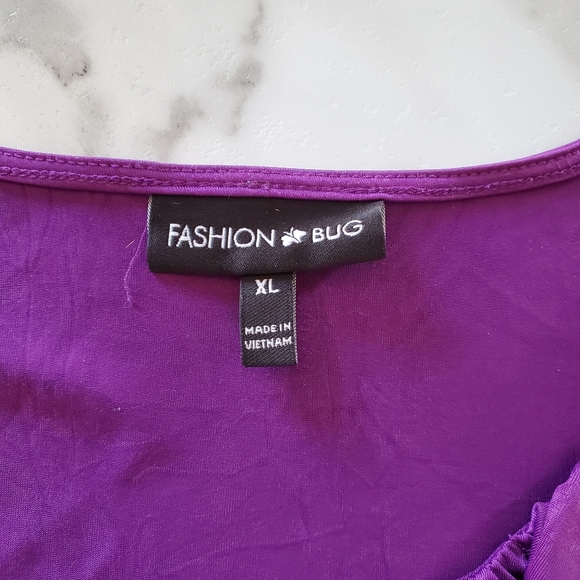 Fashion Bug Women's Purple Ruffle Ruched Tank Top - Picture 2 of 12